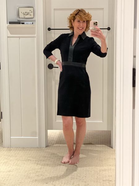 The faux leather trim on this dress draws the eye to the center and down, providing such a flattering silhouette!

Fits TTS and so easy to dress up or down!
And it’s 50% off!!!

#LTKover40 #LTKstyletip #LTKsalealert