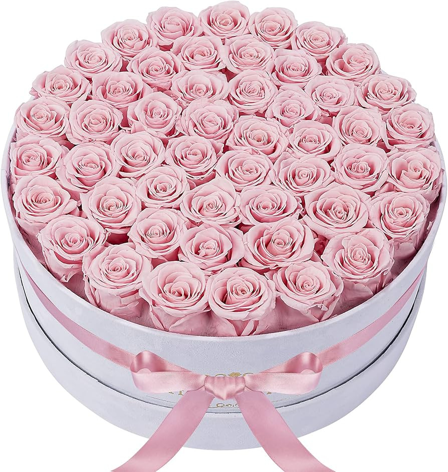 50 Piece Forever Real Roses in a Velvet Box, Flowers for Delivery, Presereved Flowers Birthday Gi... | Amazon (US)
