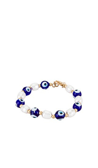 Evil Eye Beaded Bracelet in Blue & White | Revolve Clothing (Global)
