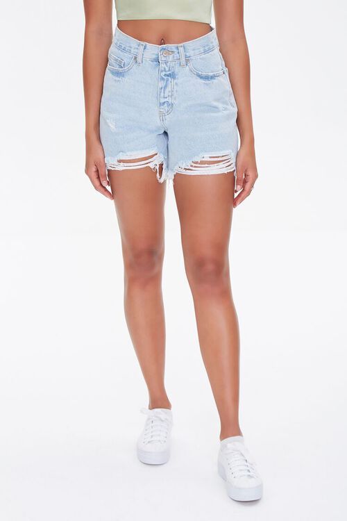 Distressed Denim Mom Shorts | Forever 21 (US)