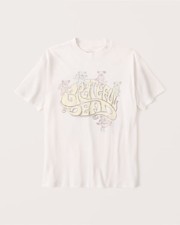 Women's Oversized Boyfriend Grateful Dead Band Tee | Women's Clearance | Abercrombie.com | Abercrombie & Fitch (US)