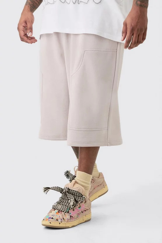 Plus Carpenter Loopback Shorts | boohooMAN (US & Canada)