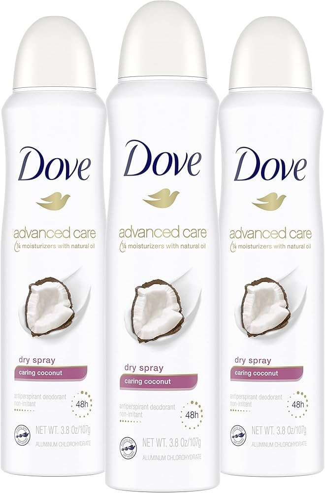 Dove Advanced Care Dry Spray Antiperspirant Deodorant Caring Coconut 3 Count For Women With 48 Ho... | Amazon (US)