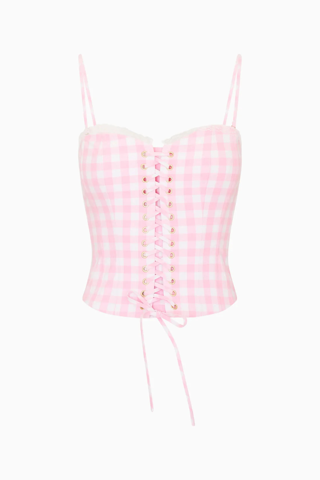 Bensen Cotton Gingham Bustier | LoveShackFancy