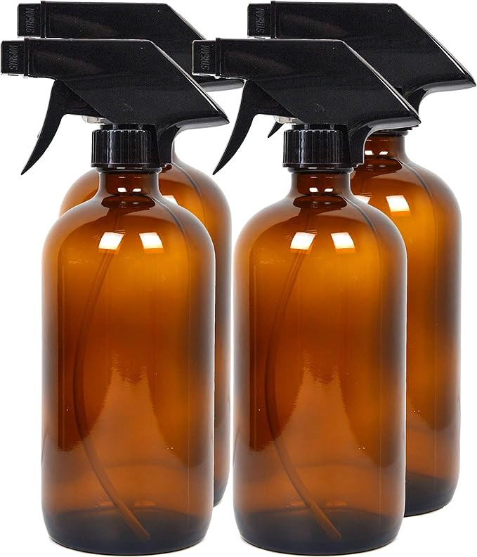Youngever 4 Pack 16 Ounce Empty Glass Spray Bottles, Refillable Container for Essential Oils, Cle... | Amazon (US)