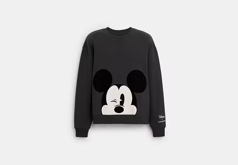Disney X Coach Wink Mickey Mouse Crewneck Sweatshirt | Coach Outlet US