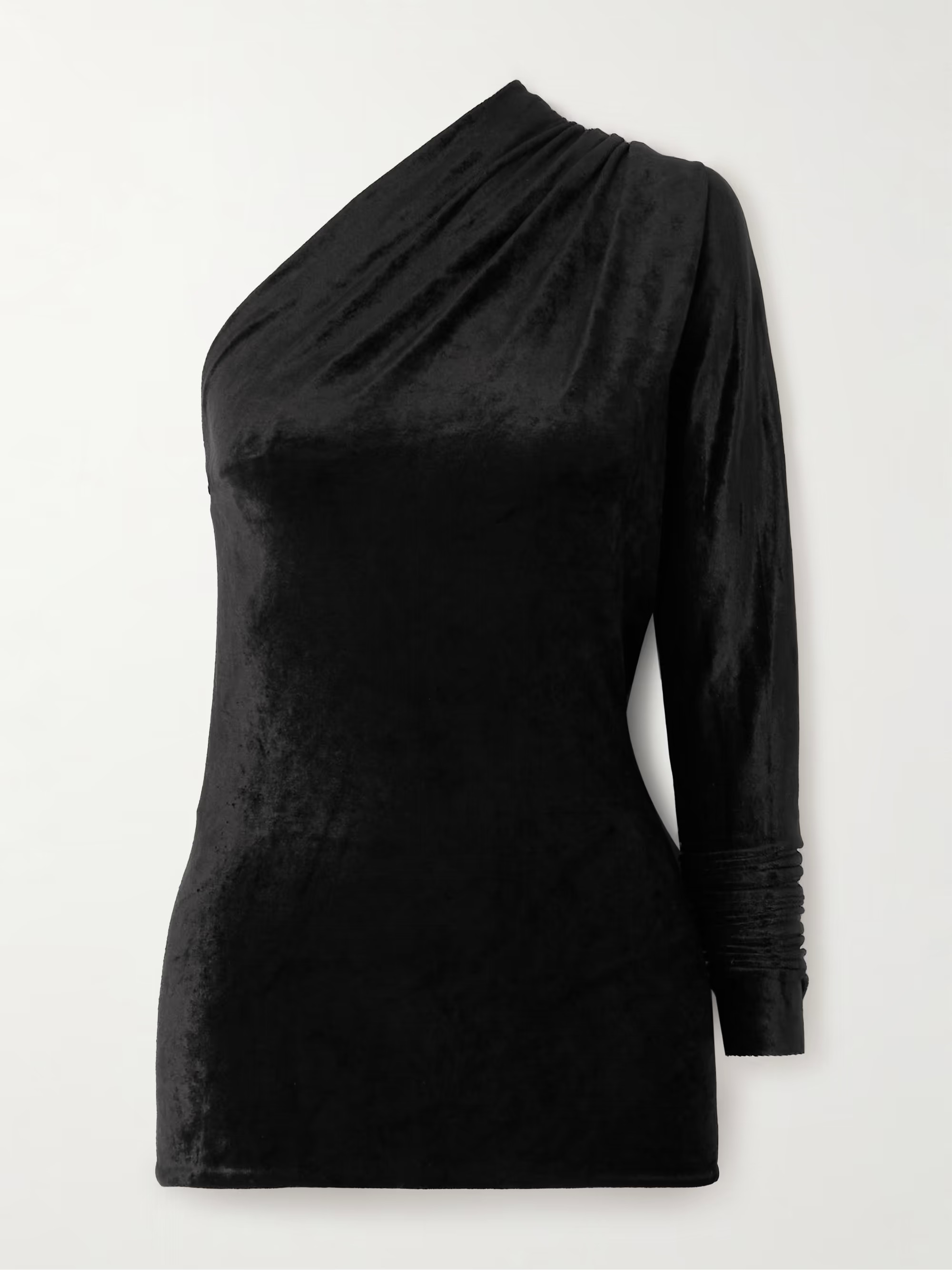 Gathered one-shoulder velvet mini dress | NET-A-PORTER (UK & EU)