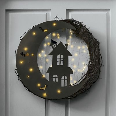 Moonlit Halloween Scene Wreath | Grandin Road