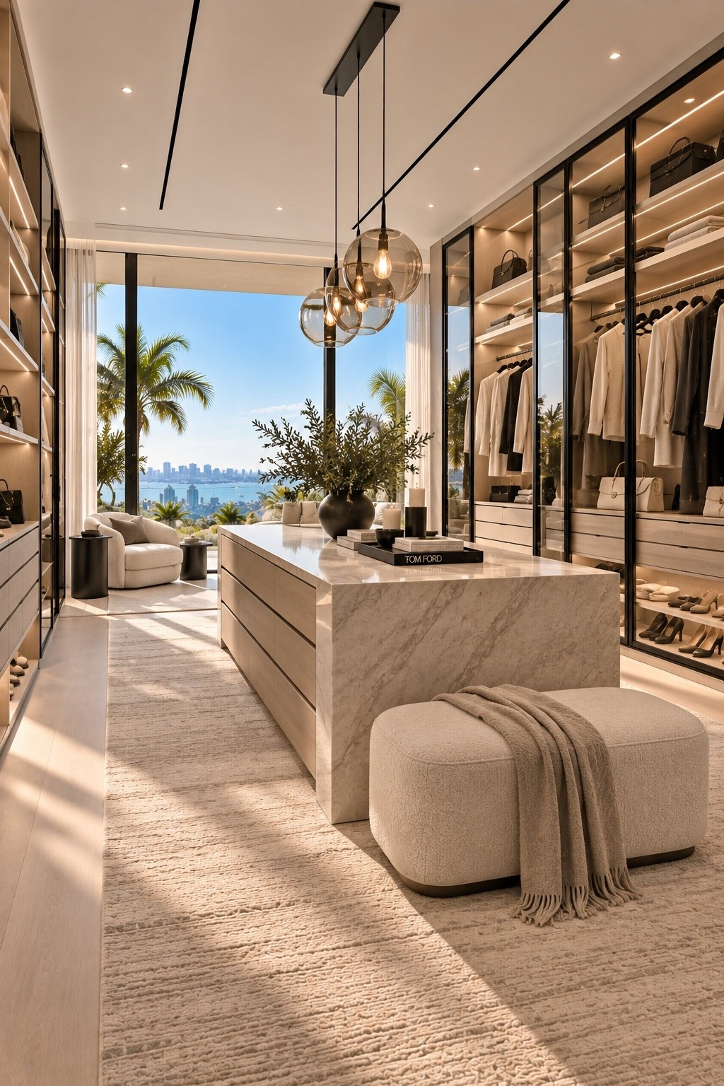 Shop This Room ✨ Shop the full look through my LTK — furniture, lighting, décor and similar finds are linked below. This luxury walk-in closet combines warm wood cabinetry, creamy neutrals, a statement marble island and soft ambient lighting for an elevated designer dressing room look.

#WalkInCloset #WalkInClosetIdeas #LuxuryCloset #ClosetDesign #DressingRoom #DressingRoomIdeas #LuxuryInteriors #LuxuryHome #DreamCloset #ClosetInspo #ModernCloset #OrganicModern #ModernLuxury #QuietLuxury #NeutralInteriors #InteriorDesign #InteriorInspo #HomeInspo #HomeDecor #DesignerInspired #LuxuryDecor #ClosetOrganization #ClosetGoals #CaliforniaModern #LTKHome #LTKFinds #ShopLTK #LTKStyleTip #HomeFinds #AmazonHome #InteriorTrends2026