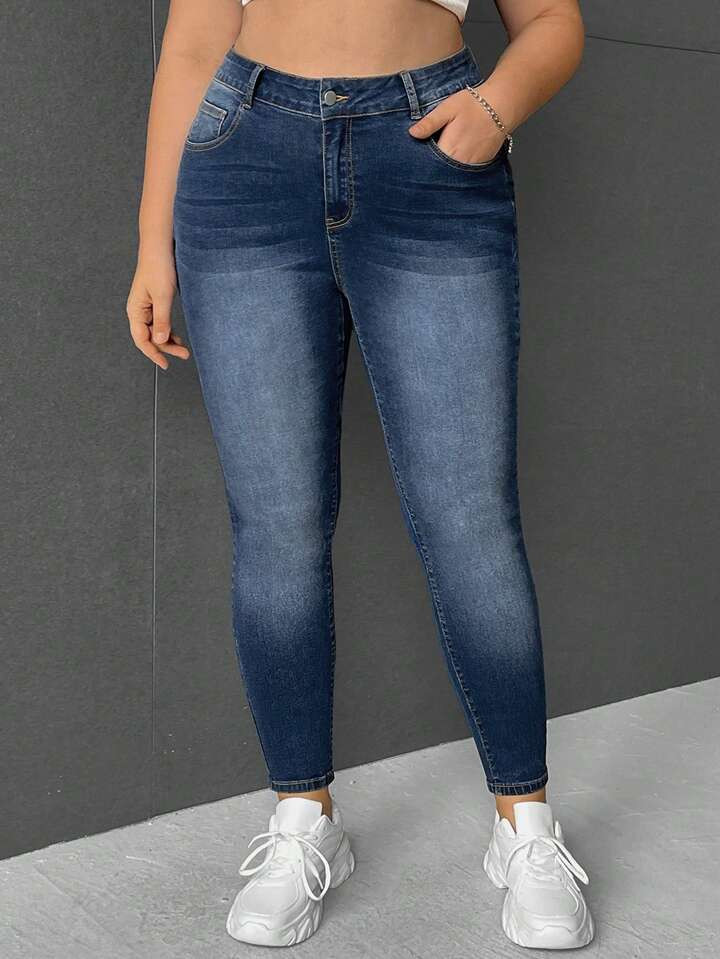 Plus High Waist Skinny Jeans | SHEIN