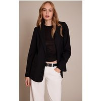 Black Longline Oversized Blazer | PrettyLittleThing UK