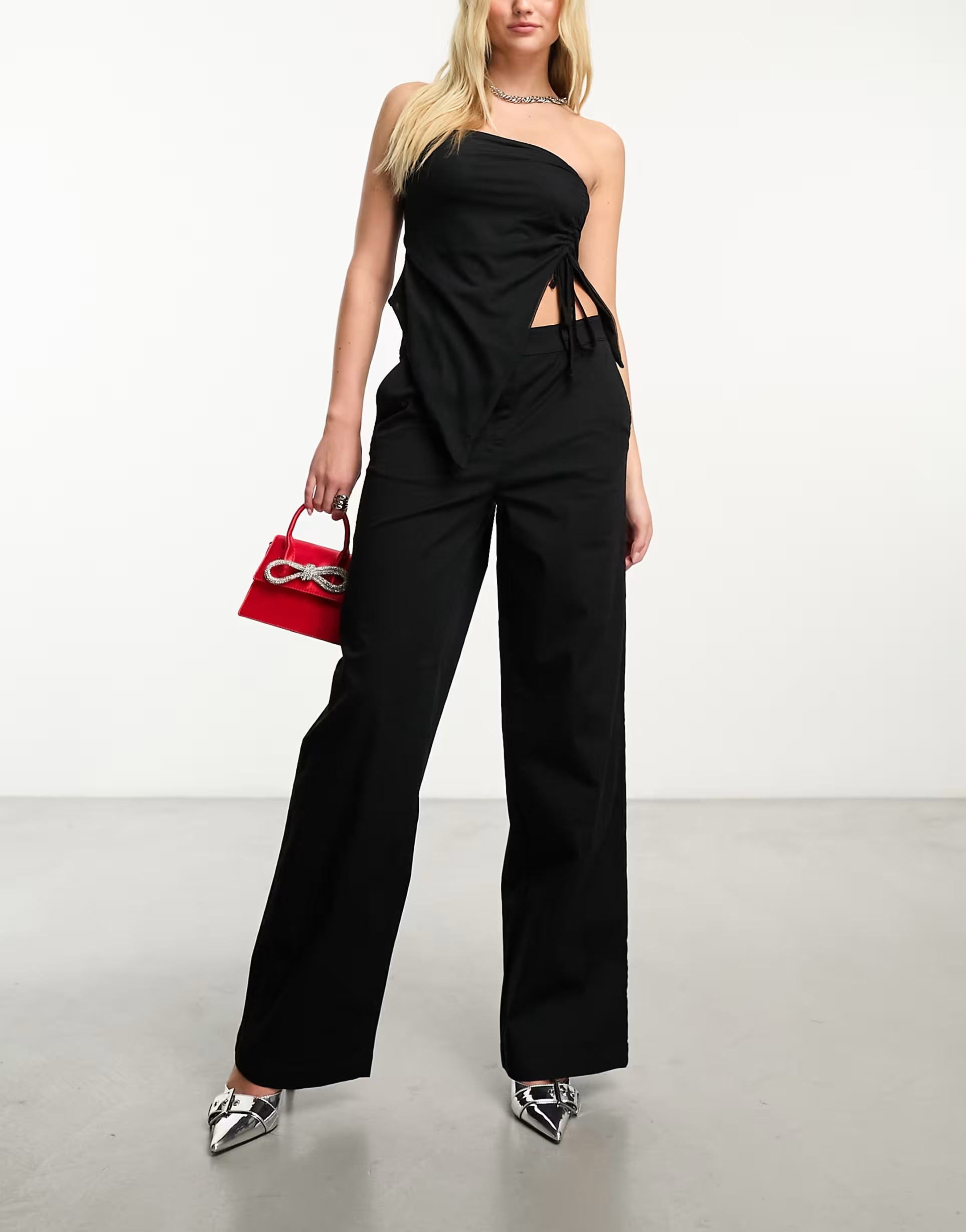 NA-KD x Josefine HJ tailored trousers in black | ASOS (Global)