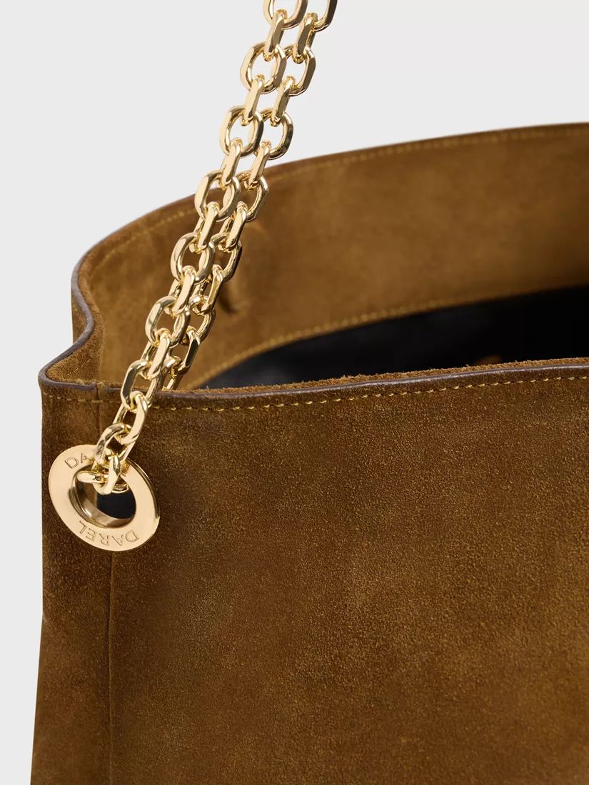 Gerard Darel Charlotte Suede Chain Handle Bag, Amber | John Lewis (UK)