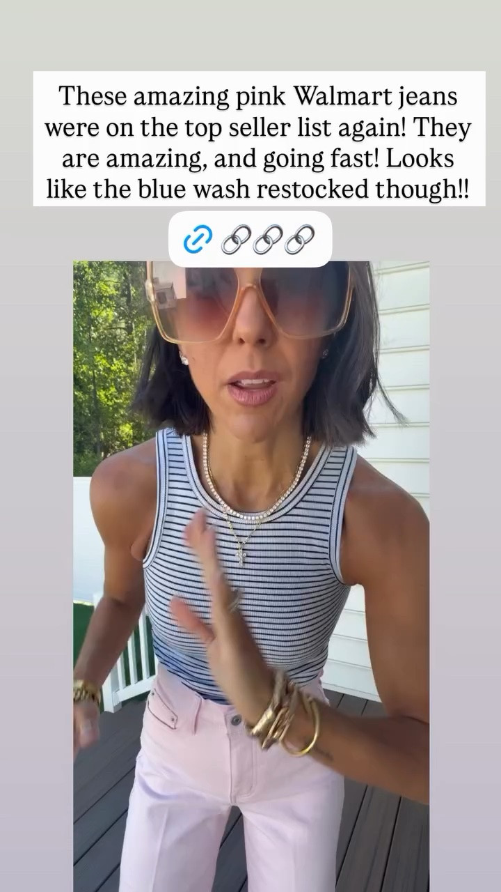 These amazing pink Walmart jeans were on the top seller list again! They are amazing, and going fast! Looks like the blue wash restocked though!!
