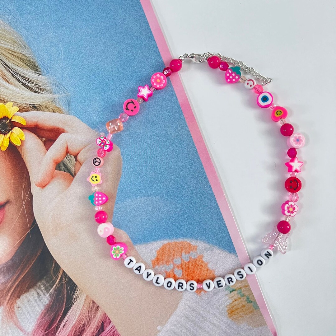 Taylors Version Choker I Y2K Inspired Beaded Necklace I Taylor - Etsy | Etsy (US)