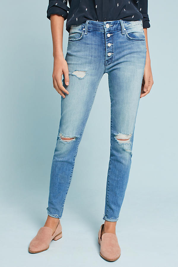 Mother Pixie Fray Mid-Rise Ankle Jeans | Anthropologie (US)