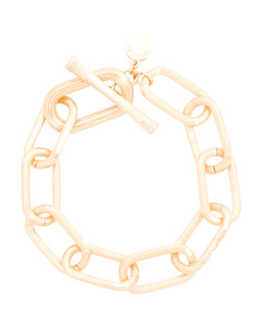 Textured Chain Link Toggle Bracelet | TJ Maxx