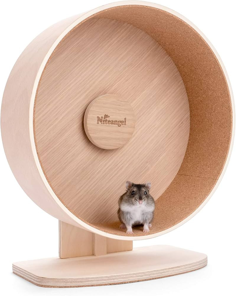 Niteangel Wooden Hamster Exercise Wheel: - Silent Hamster Running Wheel for Hamsters Gerbil Mice ... | Amazon (US)