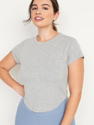 Short-Sleeve UltraLite Cropped All-Day Rib-Knit T-Shirt for Women | Old Navy (US)