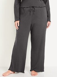 High-Waisted Ribbed Pajama Pants | Old Navy (US)
