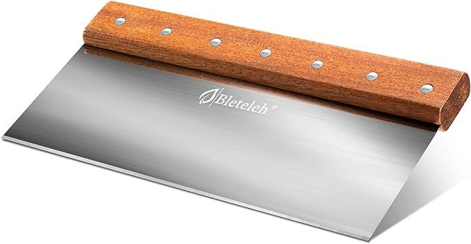 Bleteleh 10-inch Long Bench/Dough Scraper, Stainless Steel Blade, Commercial Kitchen Tool with Wo... | Amazon (US)