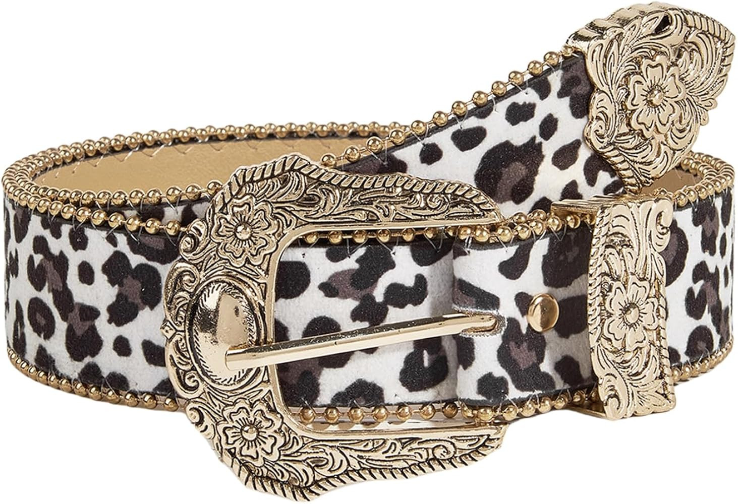 AIBEARTY Western PU Leather Leopard Wide Waist Belts Retro Punk Pin Buckle Waistband for Women Me... | Amazon (US)