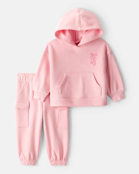 Baby Girl 2-Piece DayDream Fleece Ballet Long-Sleeve Hoodie & Pant Set - Pink | Carter's Inc
