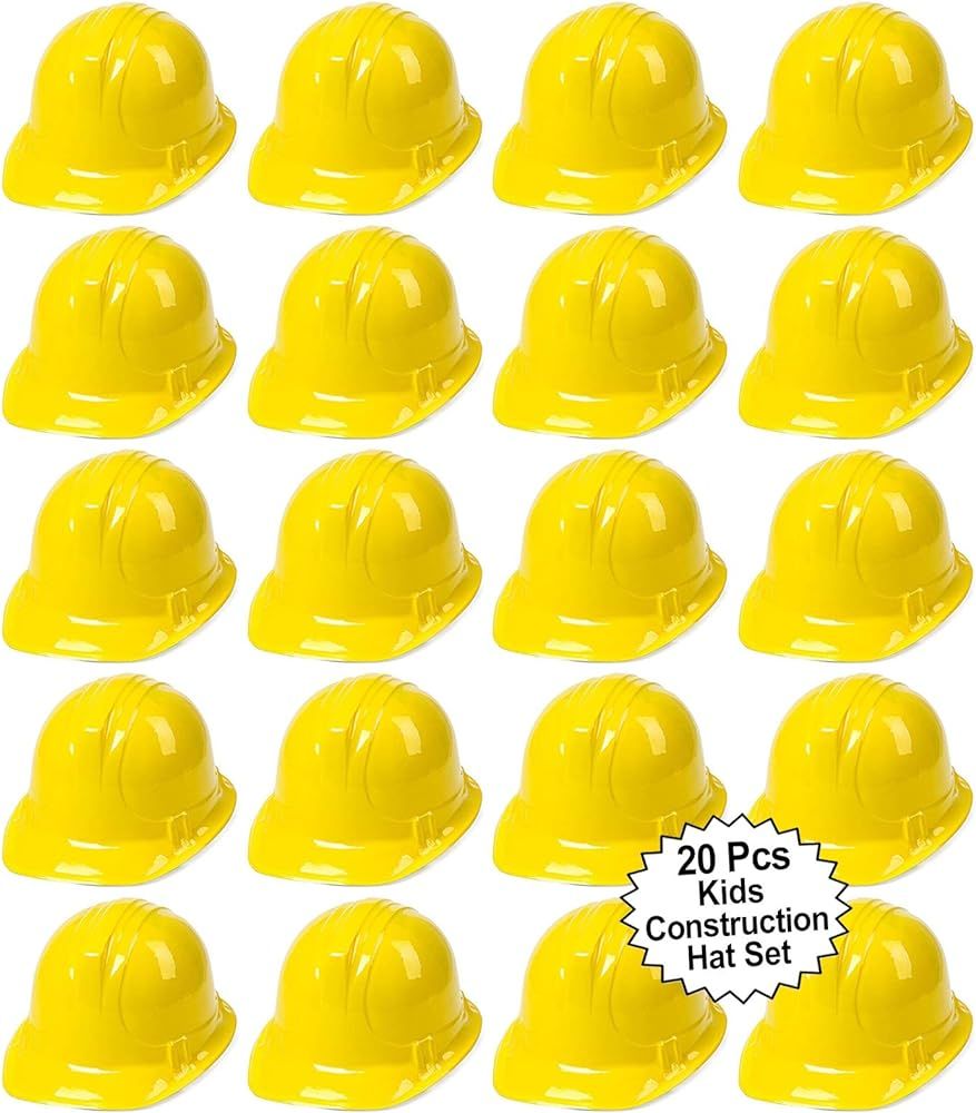 AnapoliZ Toy Construction Hard Hats | 20 Pcs. Soft Plastic Yellow Kids Party Hat | Children’s E... | Amazon (US)