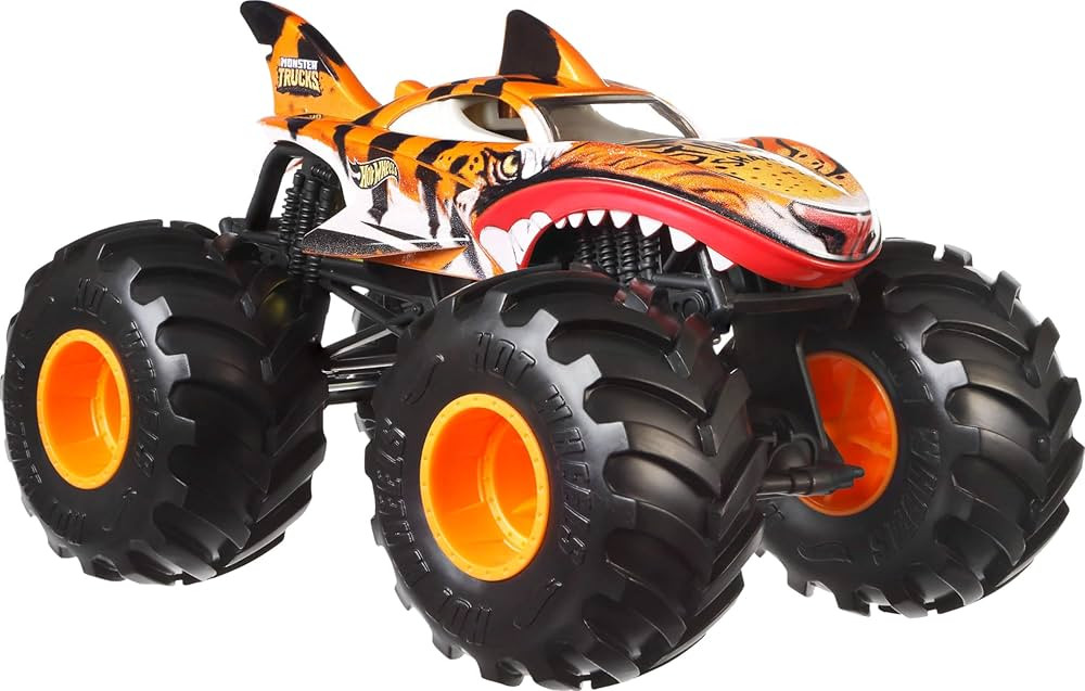 Hot Wheels Monster Trucks, Oversized Monster Truck, 1:24 Scale Die-Cast Toy Truck with Giant Whee... | Amazon (US)
