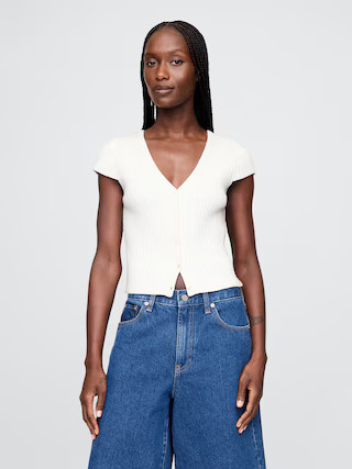 Cropped Rib Cardigan | Gap (US)