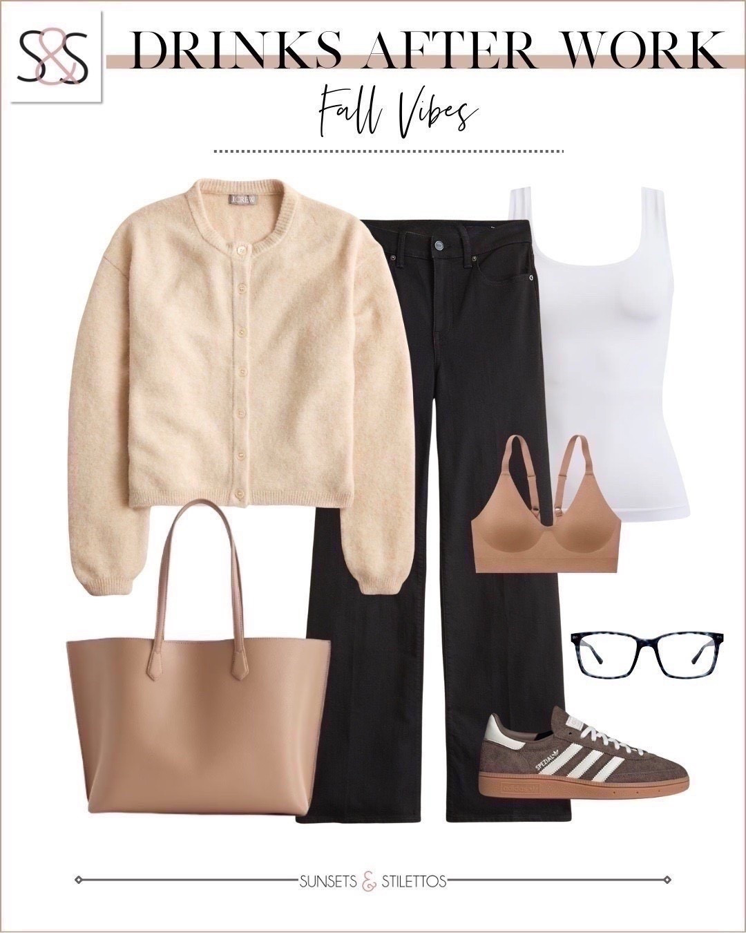 Drinks after work Winter vibes

Winter fashion, cozy cardigan, black wide leg jeans, adidas sneakers, neutral tote bag, square frame glasses, casual work outfit, happy hour style, Winter outfit ideas

#LTKmomlife #LTKOver40 #LTKgrwm