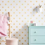 Peel & Stick Wallpaper Metallic Polka Dot Gold - Cloud Island™ | Target