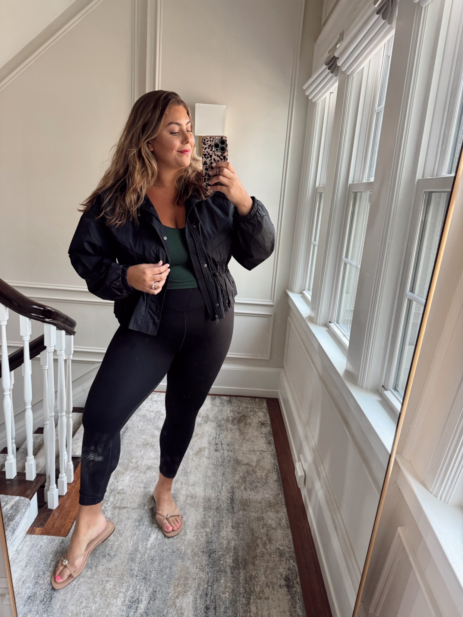 I thought this windbreaker jacket would be perfect for fall morning walks or running errands! Wearing size XXL in jacket, sports bra jacket, and XL in leggings. Use CARALYNM at Cakes Body. 

#LTKPlusSize #LTKActive #LTKSeasonal