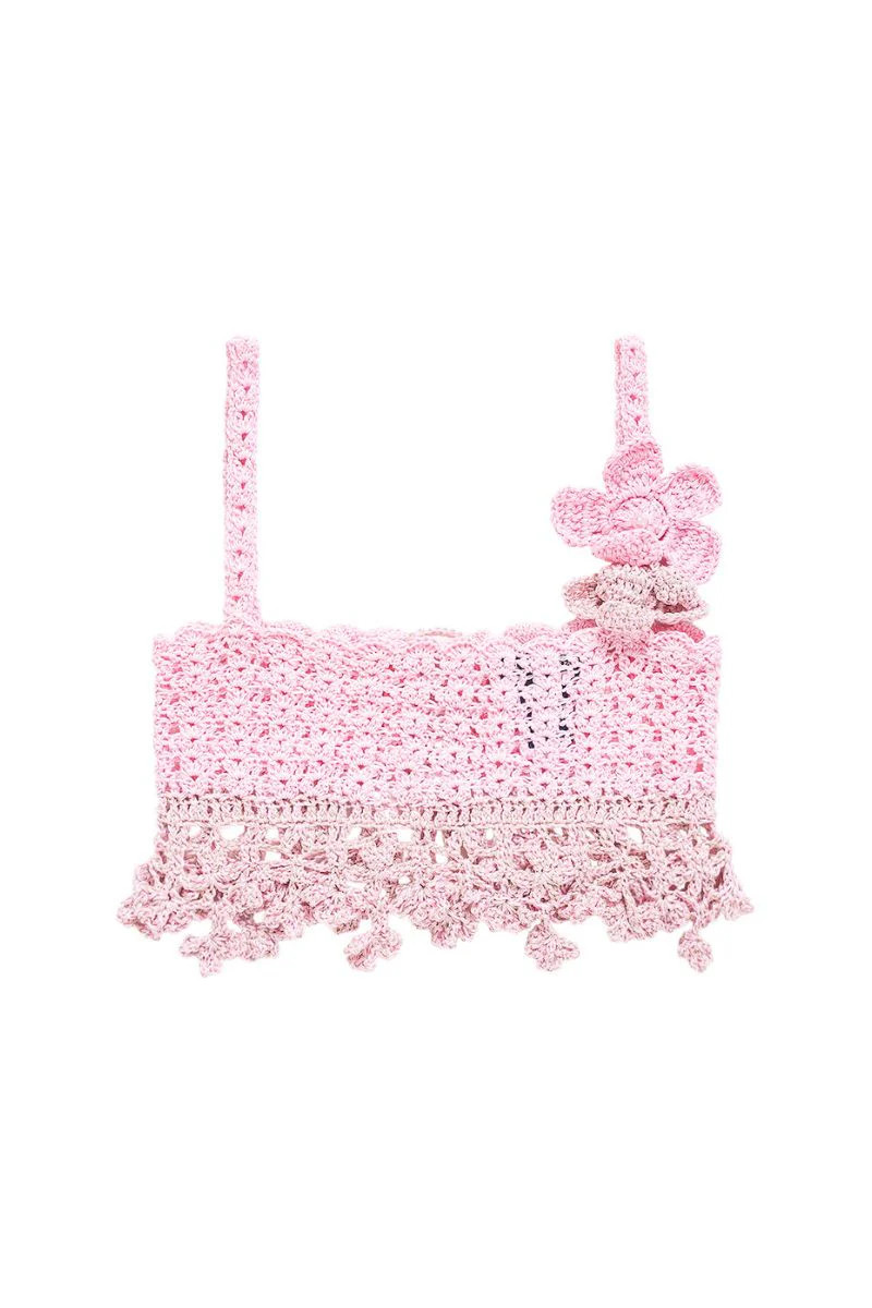 PINK VANILLA HANDMADE CROCHET TOP | Andreeva | CULT MIA | CULT MIA UK LTD