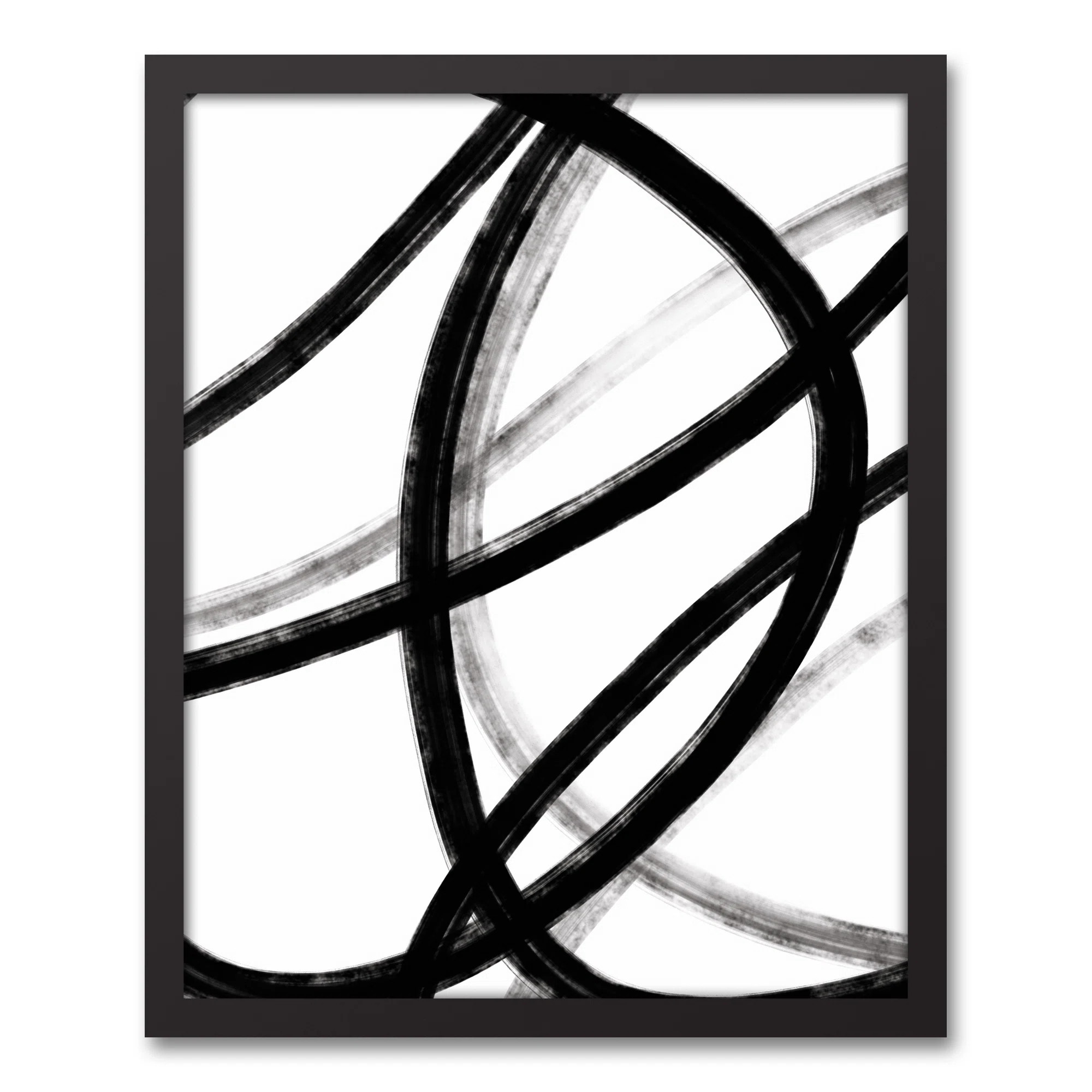 Loops Black And White Abstract - Picture Frame Graphic Art on Canvas | Wayfair North America