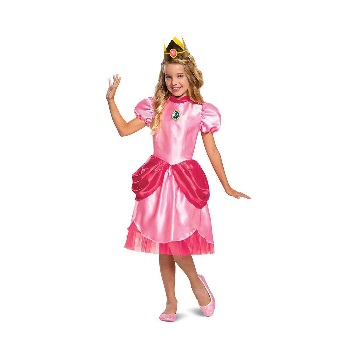 Kids' Super Mario Princess Peach Halloween Costume Dress with Headpiece 4-6x | Target
