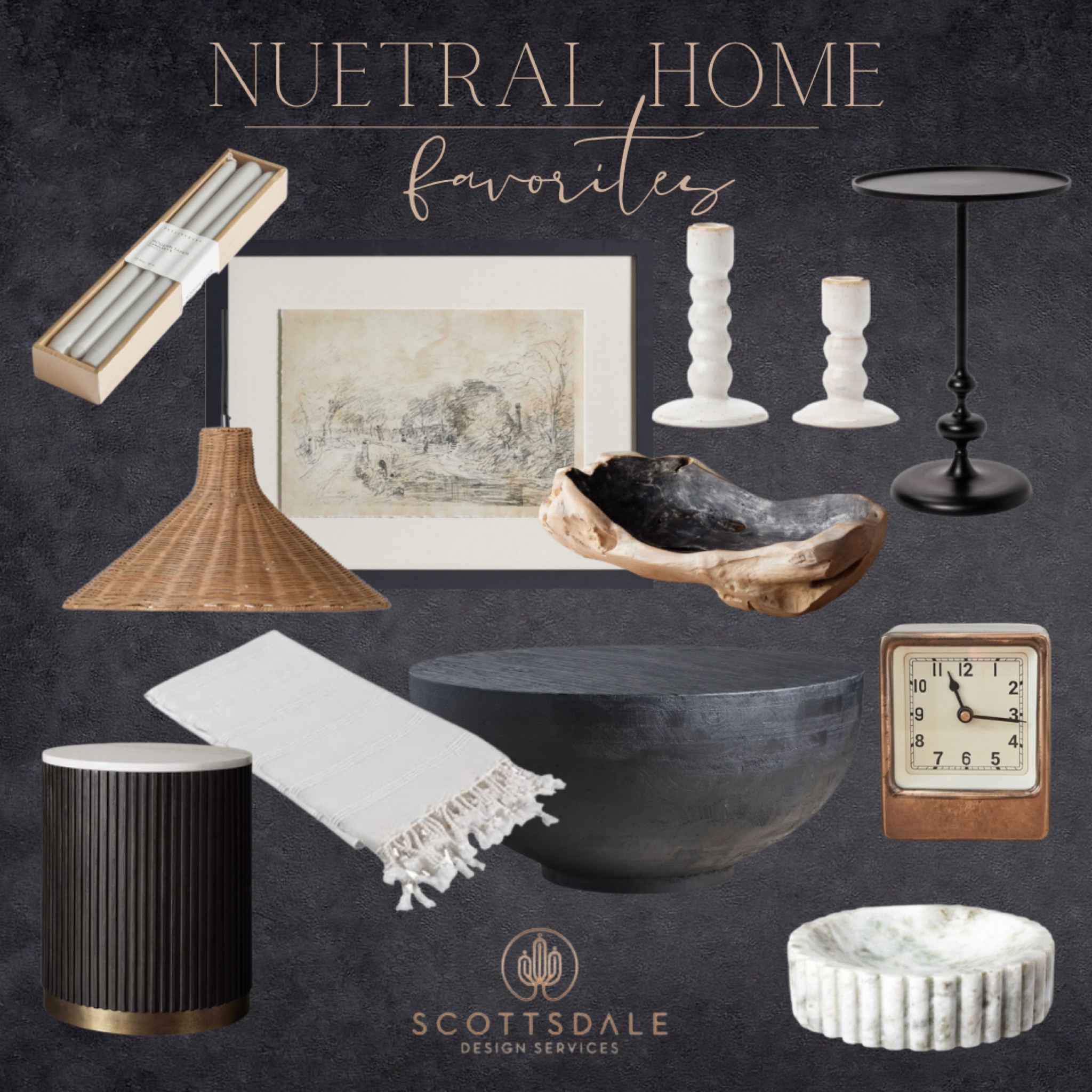 Neutral home favorite finds🤍

Coffee table, accent table, desk clock, wall art, textiles, neutral home, pendant light, candle, end table

#LTKhome #LTKFind