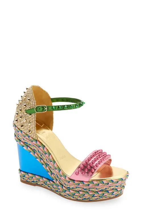 Christian Louboutin Madmonica Espadrille Wedge in Bouton at Nordstrom, Size 7Us | Nordstrom
