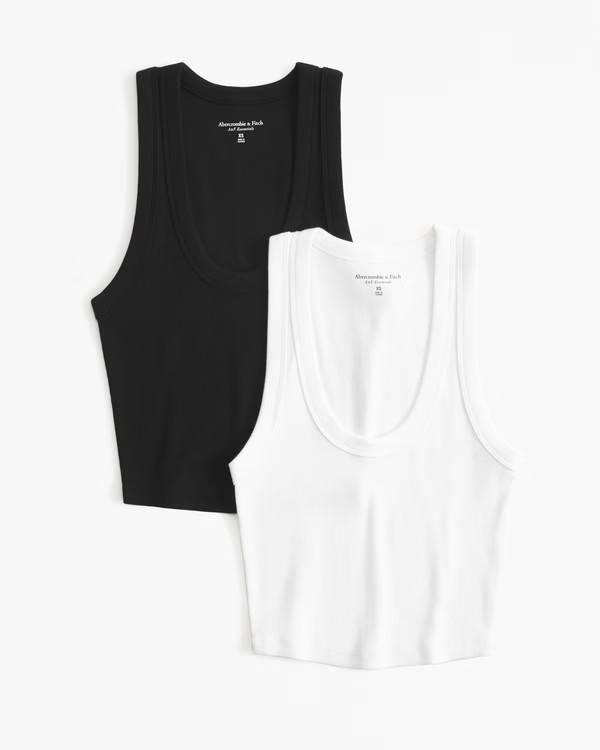 Women's 2-Pack Essential Scoopneck Tanks | Women's Tops | Abercrombie.com | Abercrombie & Fitch (US)