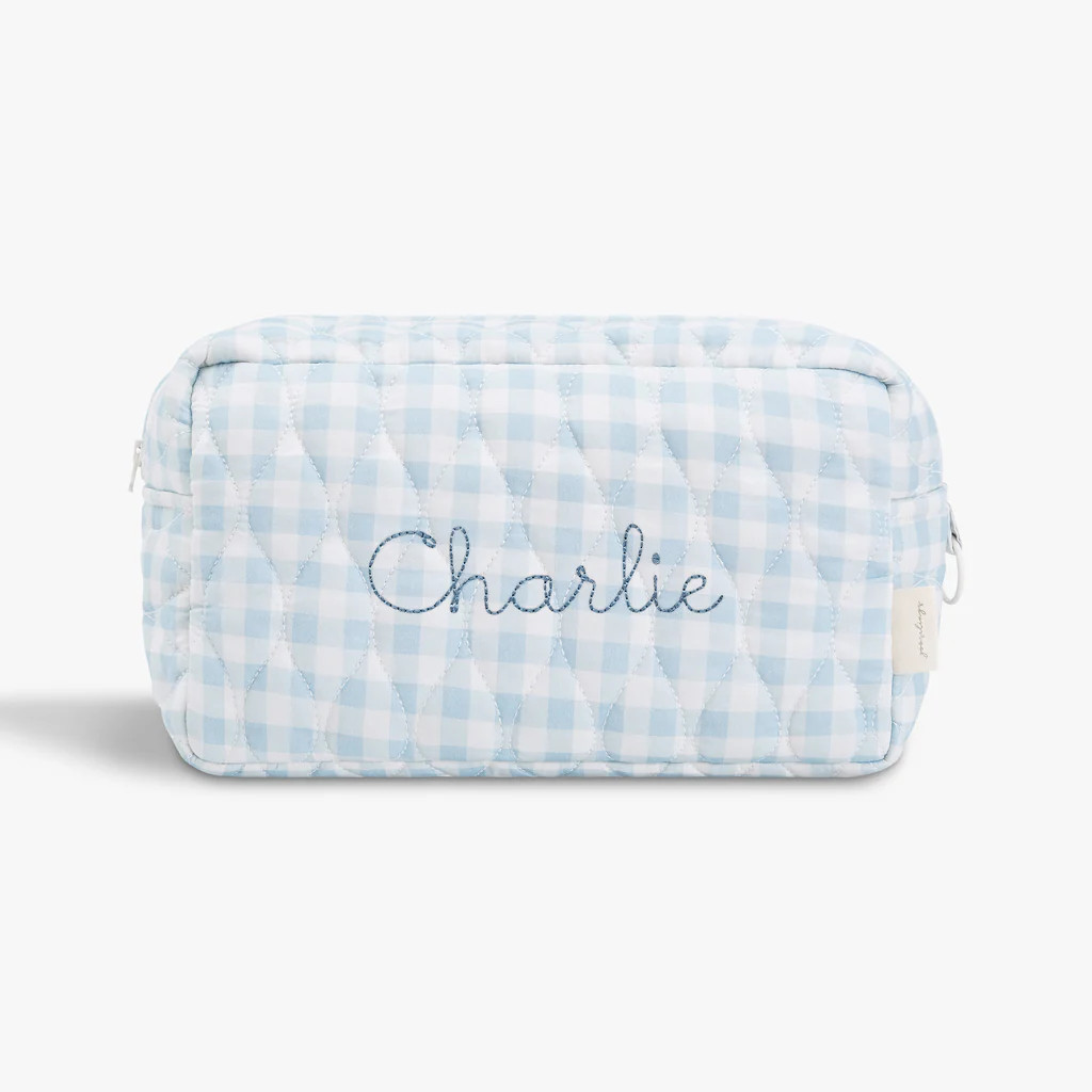 Toiletry Pouch - Blue Gingham | Gooselings