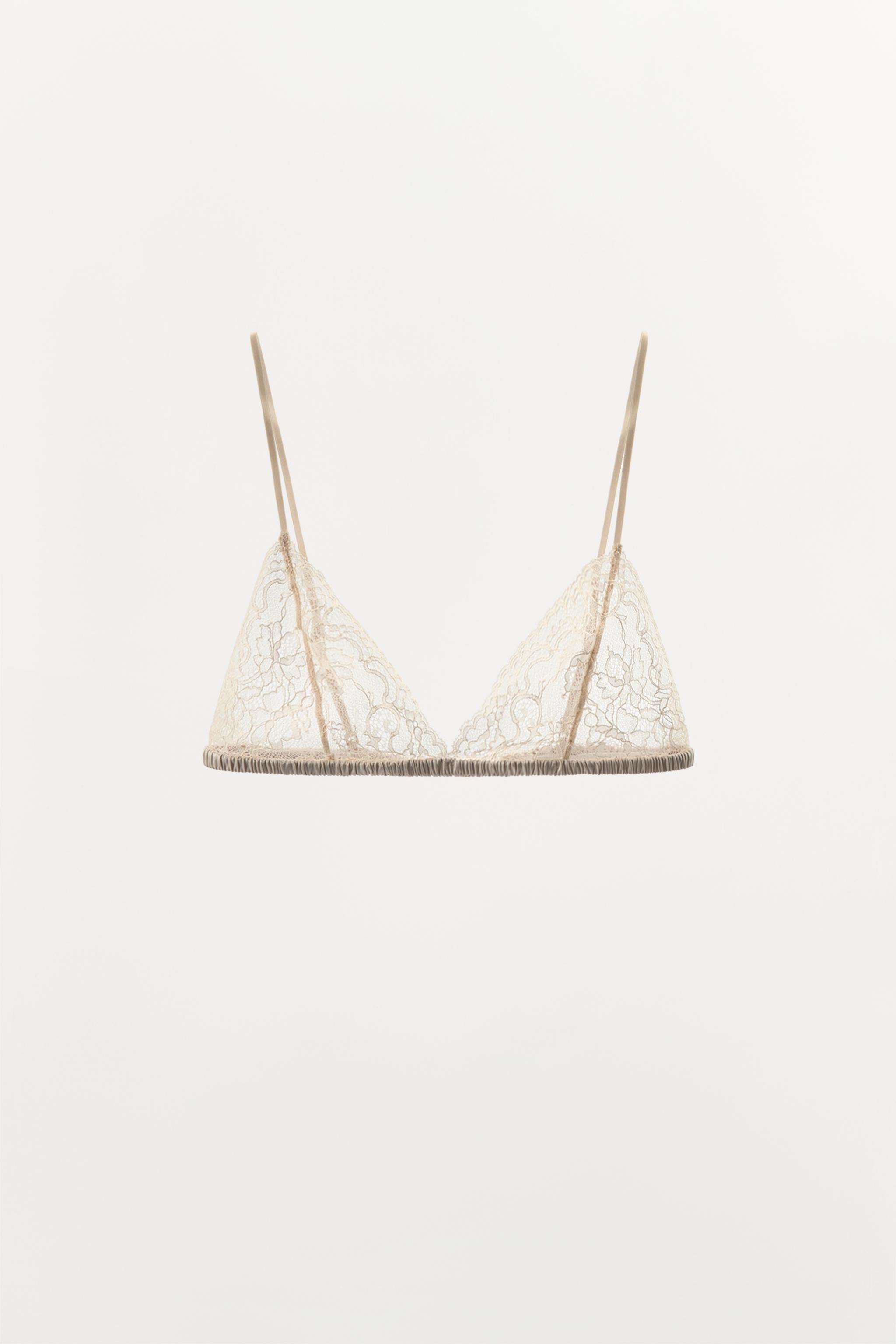 CONTRAST LACE TRIANGLE BRALETTE | Zara UK
