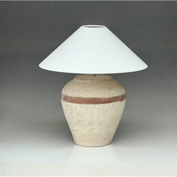 Approx. 25 Inches High Large Tribe Water Jar Table Lamp with Jute Shade - Bed Bath & Beyond - 426... | Bed Bath & Beyond