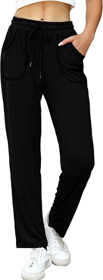 iClosam Women Cotton Joggers Wide Leg Pyjama Bottoms Yoga Pants Sweatpants Tracksuit Bottoms Lounge  | Amazon (UK)