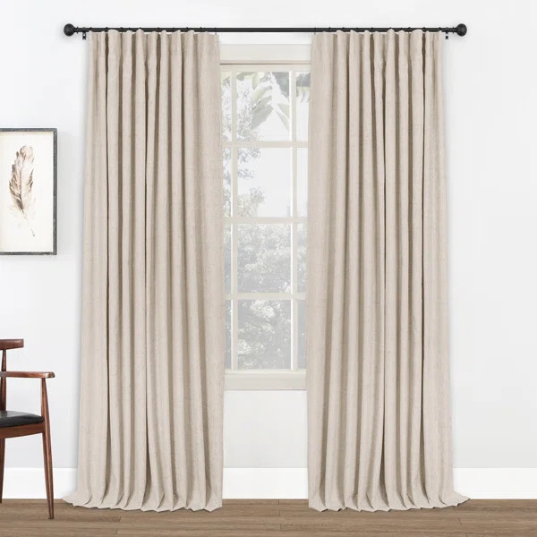 Birglinde 100% Blackout Curtains Thermal Linen Textured for Bedroom Living Room Clip Ring/Rod Poc... | Wayfair North America