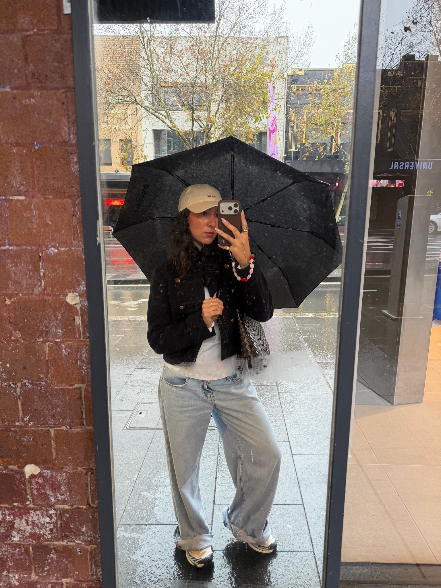 Rainy day outfit, low rise jeans, salomon xt6

#LTKsummer #LTKjeans #LTKpetite