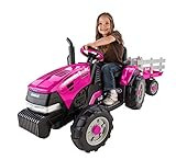 Peg Perego Case IH Magnum Tractor and Trailer 12 Volt Ride on, Pink | Amazon (US)
