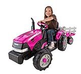 Peg Perego Case IH Magnum Tractor and Trailer 12 Volt Ride on, Pink | Amazon (US)