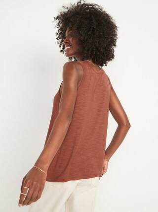 Sleeveless Luxe Slub-Knit Swing Tank Top for Women | Old Navy (US)