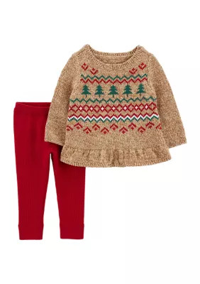 Carter's Baby Girls Christmas Sweater Set | Belk