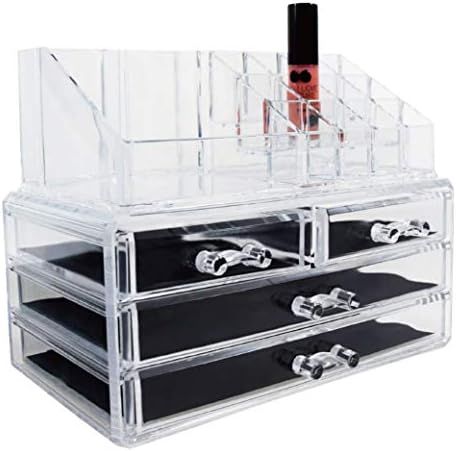 Amazon.com: Ikee Design Clear Cosmetic Storage Organizer, Clear Makeup Organizer Cosmetic Display... | Amazon (US)